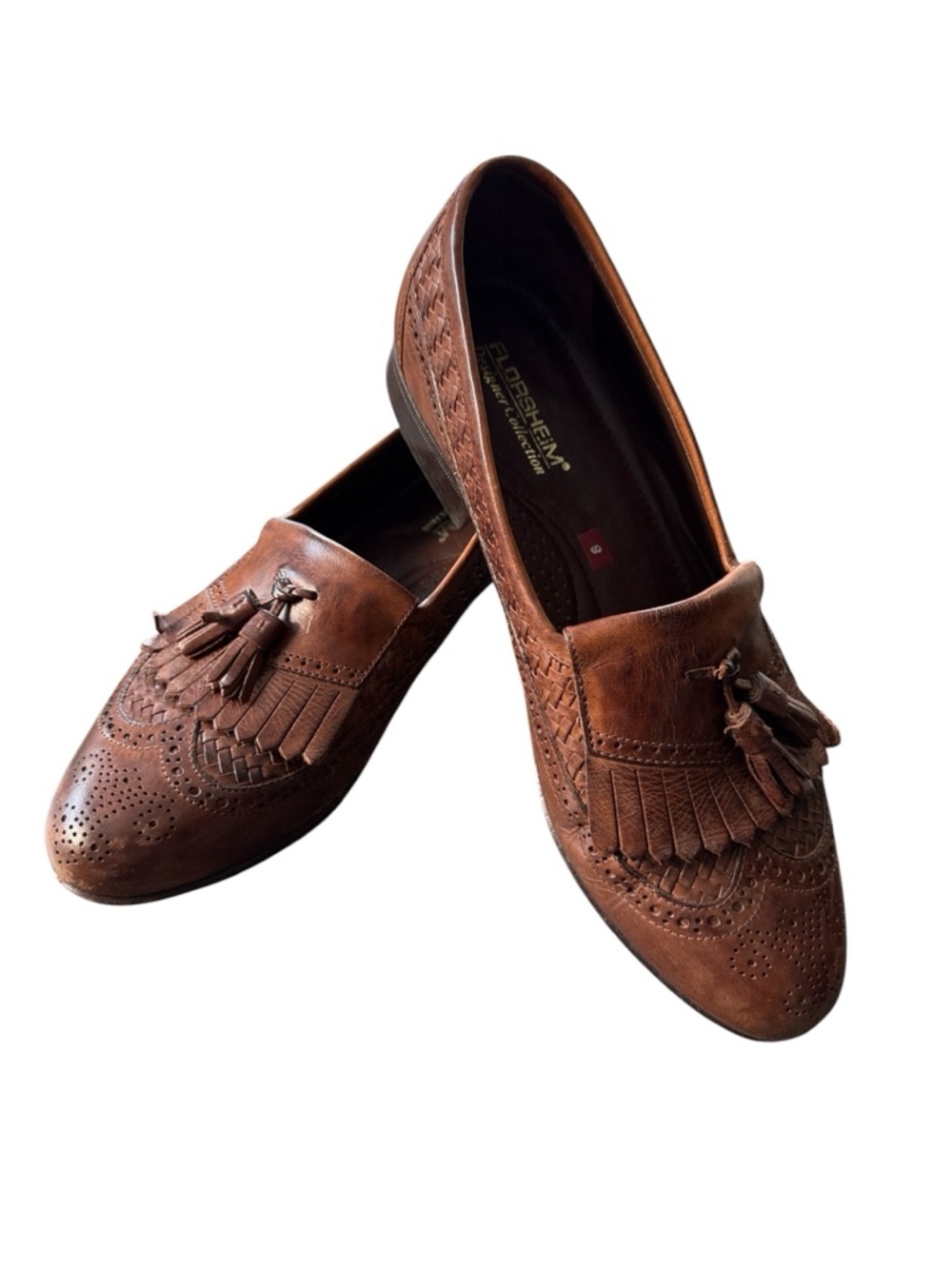 Florsheim Designer Collection Woven Tassel Leather Loafers Size 10.5 D
